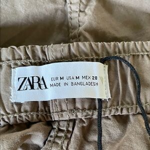 Zara Light Brown Elastic Waist Pants
